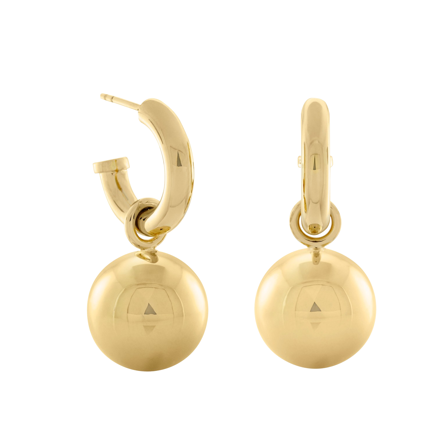 Freddie Ball Hoop Earrings, Gold Vermeil